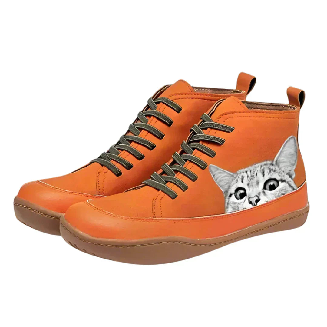 Kathy | Leather Ankle Boots for Cat Lovers
