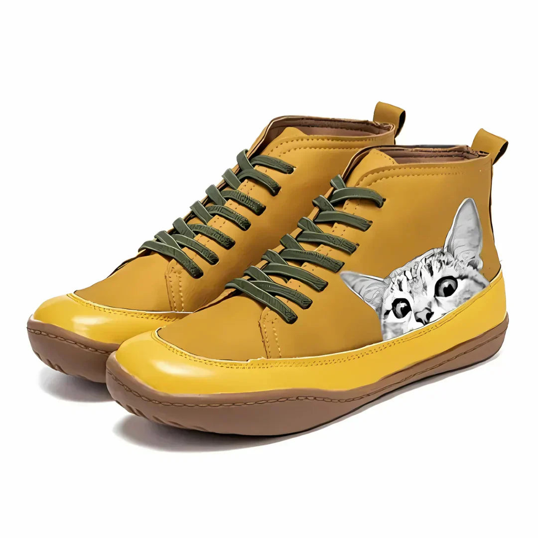 Kathy | Leather Ankle Boots for Cat Lovers