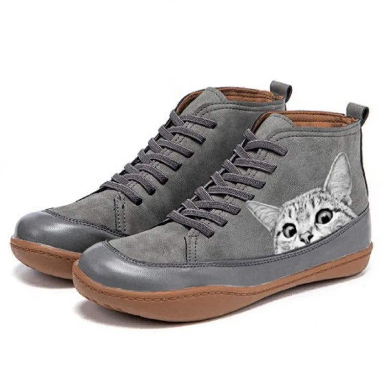 Kathy | Leather Ankle Boots for Cat Lovers