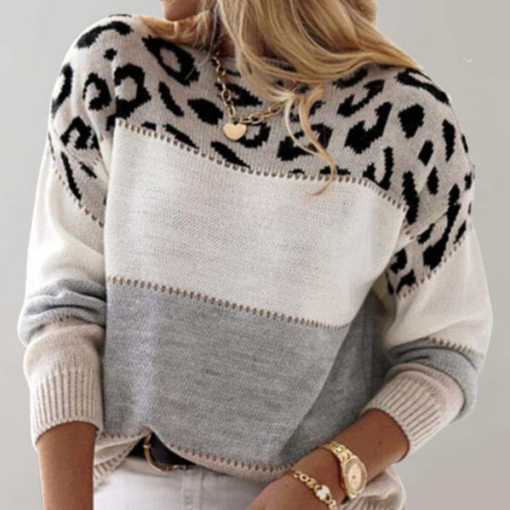 Susan™ | Knitted Sweater with Leopard Pattern