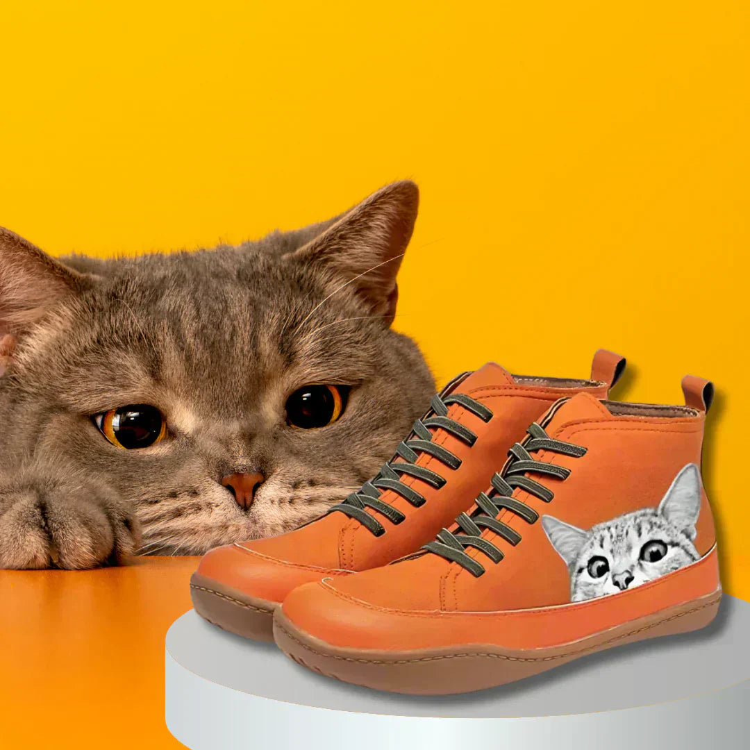 Kathy | Leather Ankle Boots for Cat Lovers