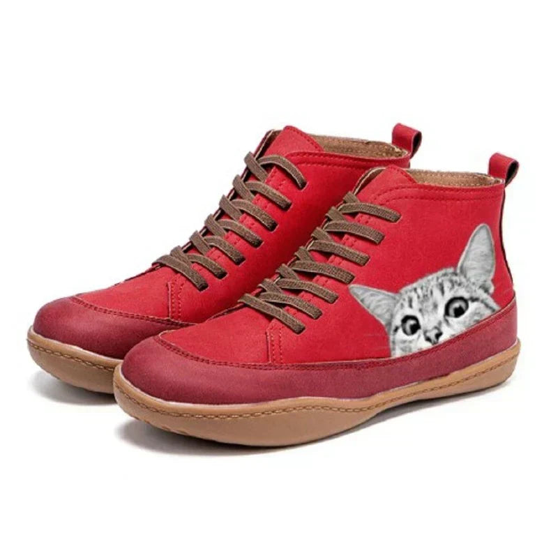 Kathy | Leather Ankle Boots for Cat Lovers